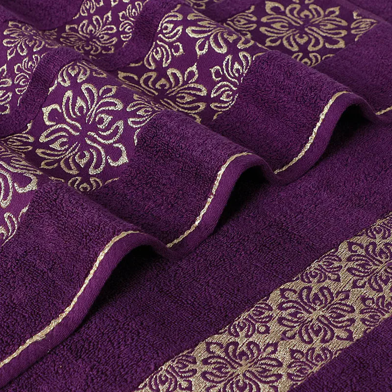 Magenta Flower - 3-Pcs Jacquard Towel Set