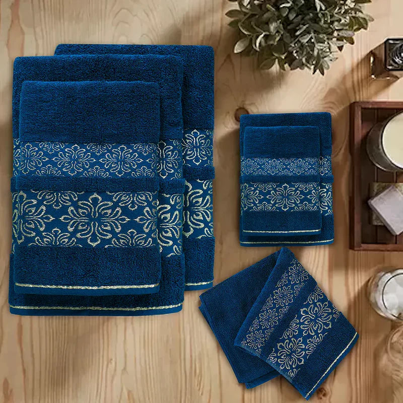 Teal Flower Bath Towel