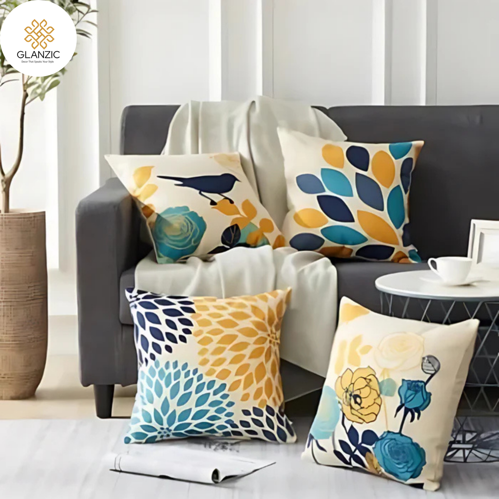 Cushion Cover Classic Leaves Pack of 4