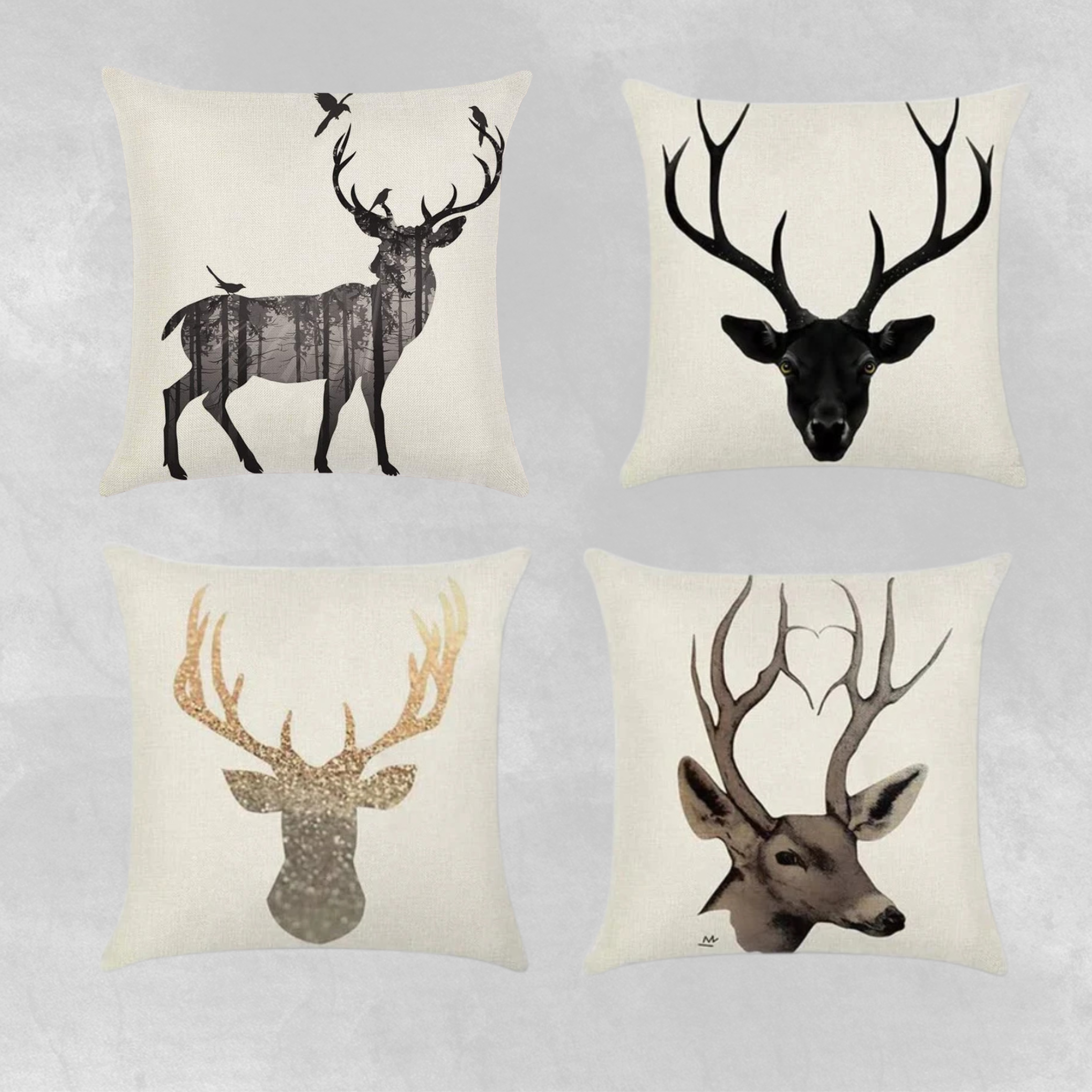 Cushion Cover Forest Deer pack of 4