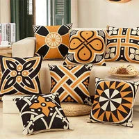 Cushion Covers Black Gold Pack of 5