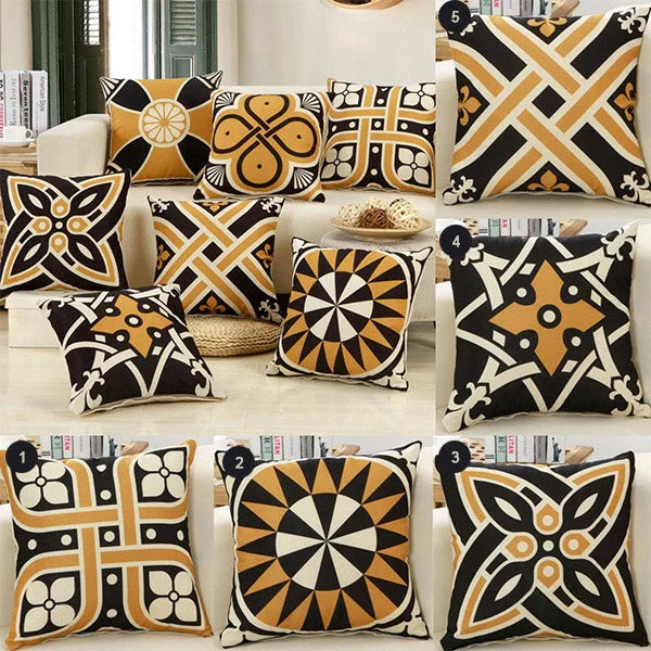 Cushion Covers Black Gold Pack of 5