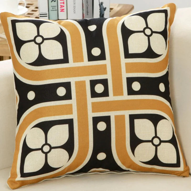 Cushion Covers Black Gold Pack of 5