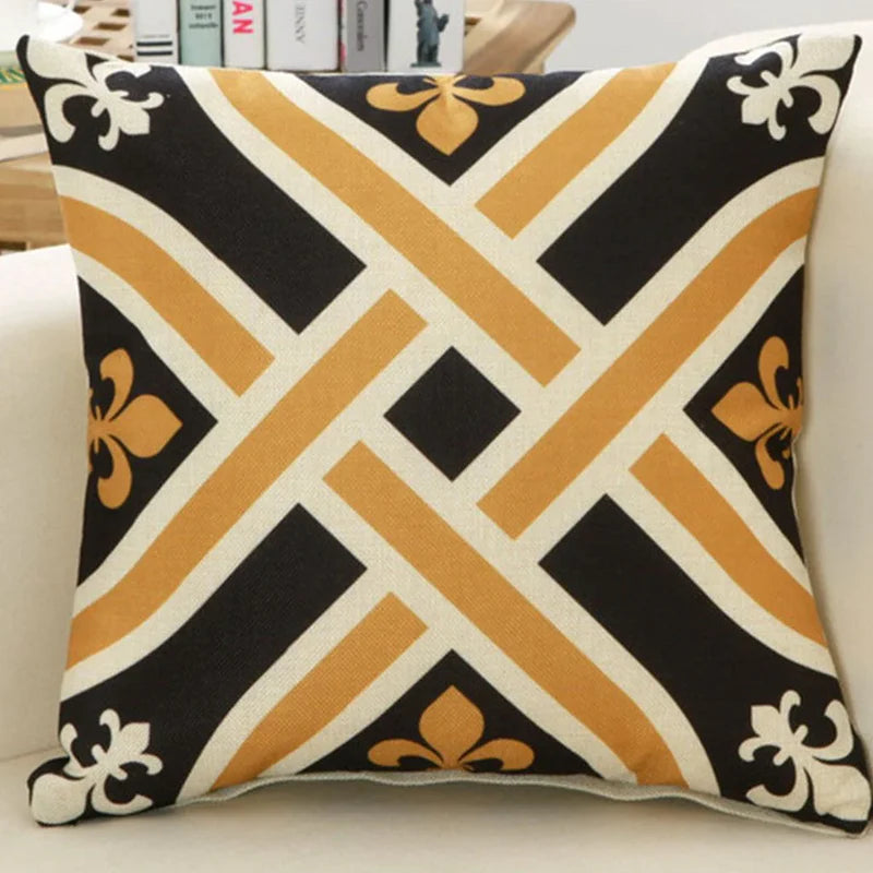 Cushion Covers Black Gold Pack of 5