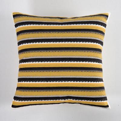 Cushion Covers Traditional Style Yellow Grey 6 Pcs