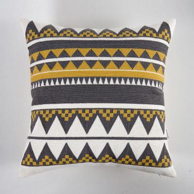 Cushion Covers Traditional Style Yellow Grey 6 Pcs