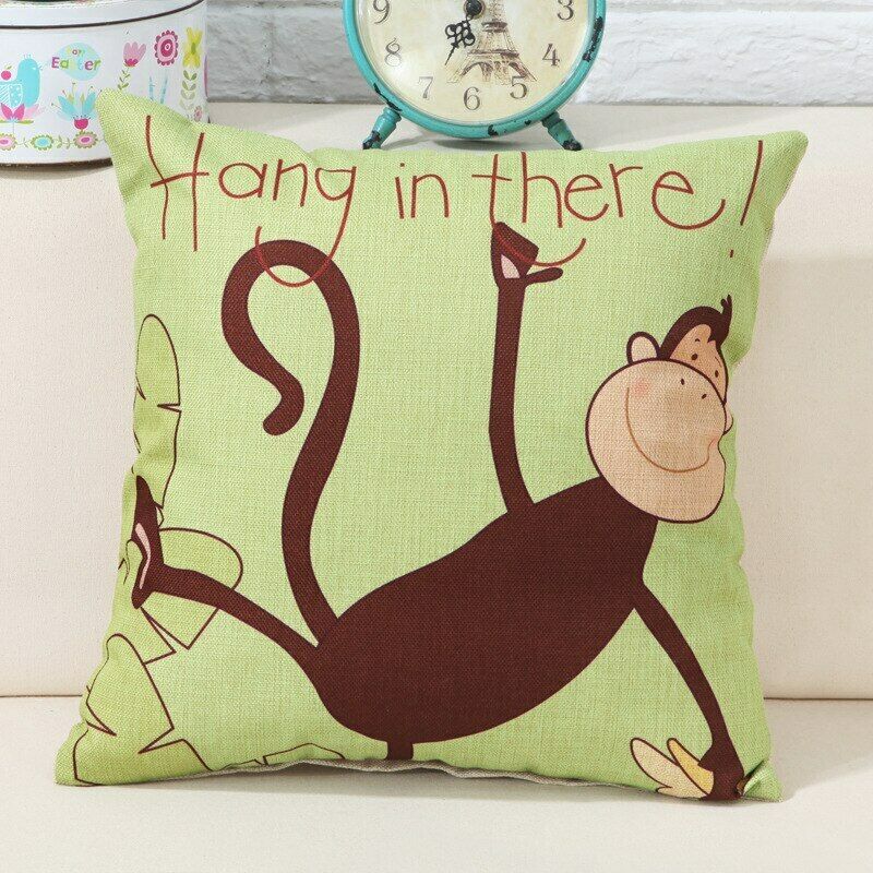 Cushion Covers Cute Animal Cat Monkey Pack 6