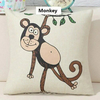 Cushion Covers Cute Animal Cat Monkey Pack 6