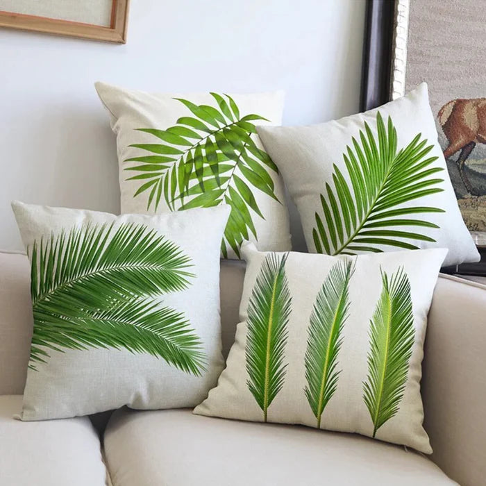Cushion Covers Tropical Linen Pack of 4