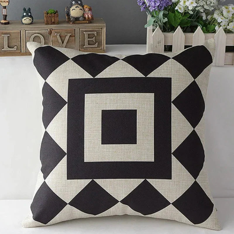 Cushion Covers Zebra Black and White Pack of 4