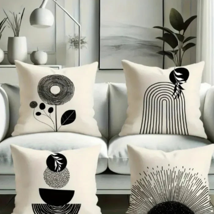 Cushion Covers Modern Bohemian Short Pile Pack of 4